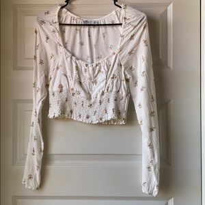 women’s cropped long sleeve blouse